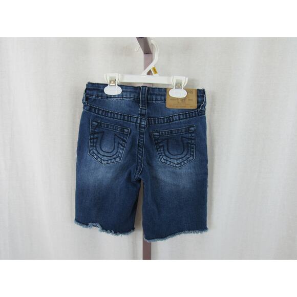 True Religion Girls Size 7 Denim Bermuda Shorts Frayed Hems - Picture 3 of 5